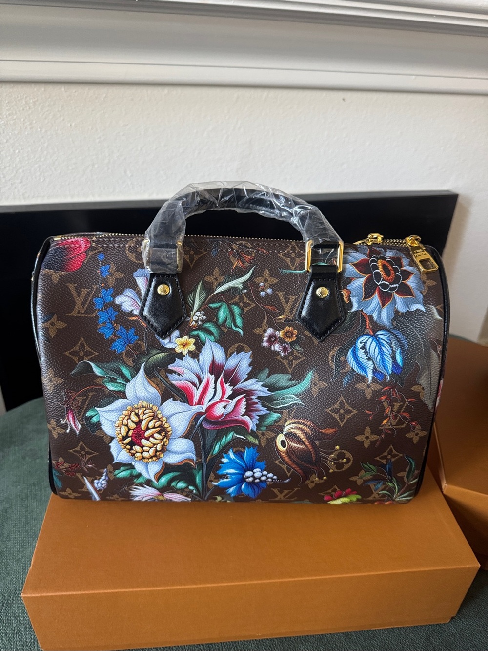 Brown Monogram Floral Speedy 25 Top Handle Bag